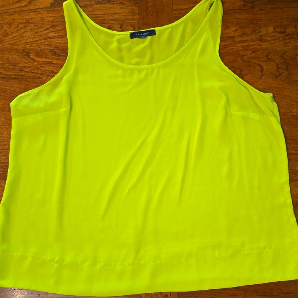 PRIMARK Vibrant Yellow Sheer Tank Top